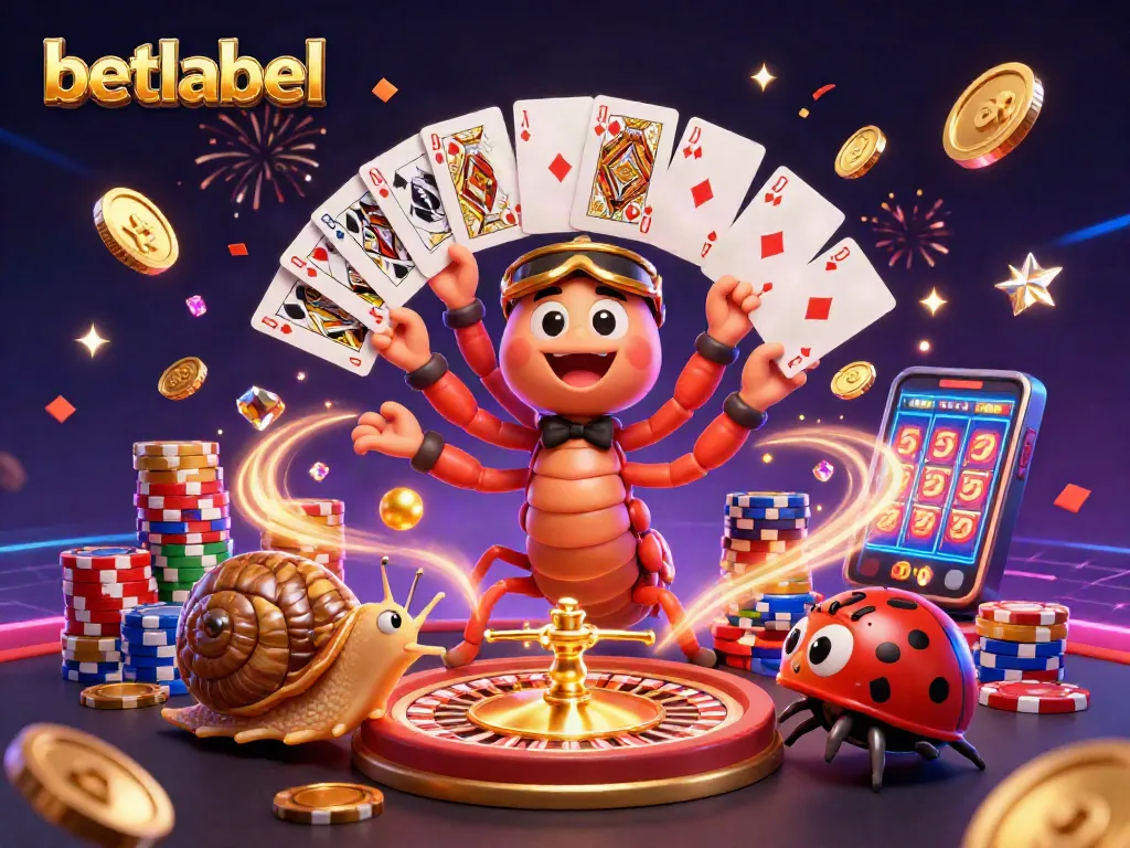 Check out the lively scene of betlabel casino featuring vibrant characters and dynamic gaming elements.