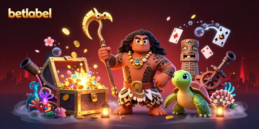 Experience thrills at BetLabel with a vibrant 3D casino scene featuring animated characters.
